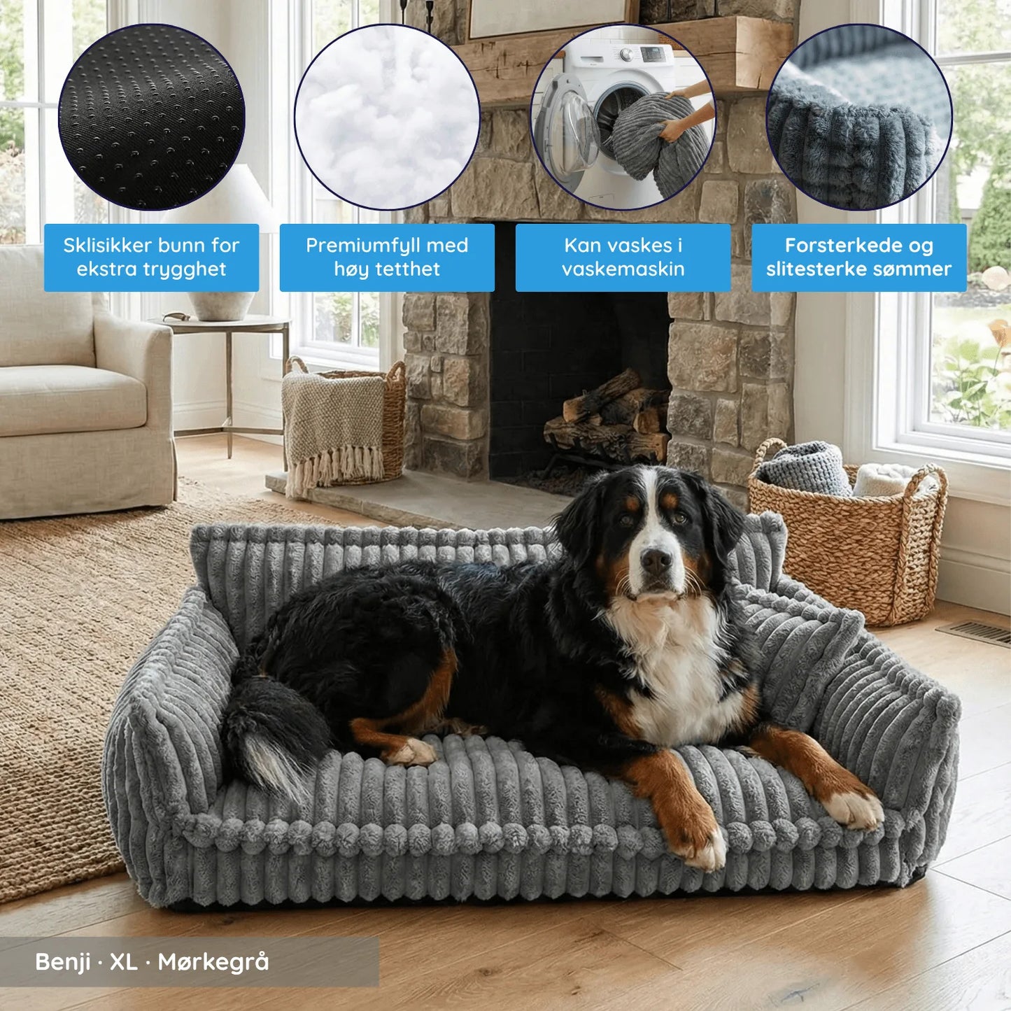MrFluffyFriend - Ortopedisk og vaskbar hundesofa